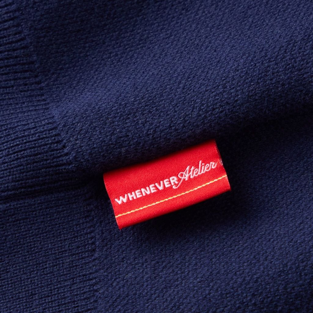 “WHENEVER” NY KNIT POLO SHIRT / NAVY