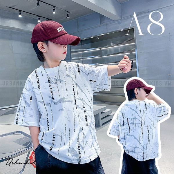 Áo thun ngắn tay họa tiết chữ A8