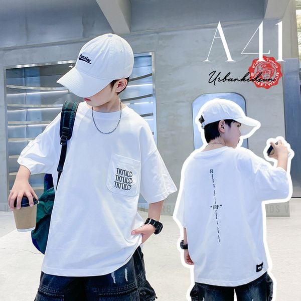 Áo thun ngắn tay đính túi A41