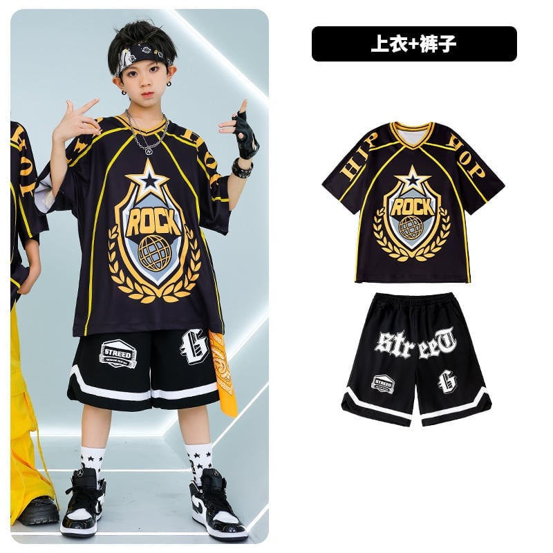 Áo ngắn jersey tay hiphop chữ Rock A31