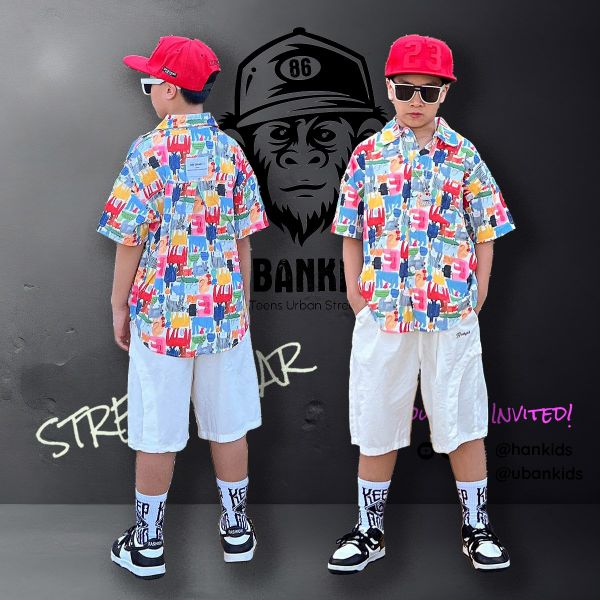 Áo sơ mi ngắn tay hoạt hình A170