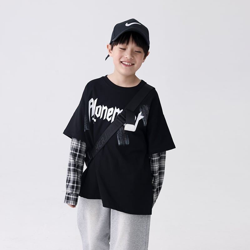 Áo thun dài tay giả 2 mảnh caro TXW561