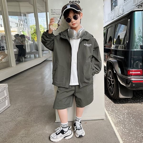 Set bộ ngắn quần sooc mix áo gió B84 - X23277