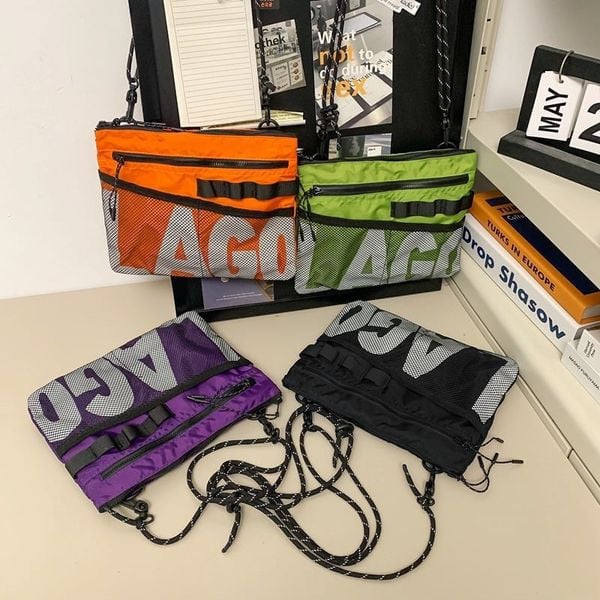 Túi xách đeo chéo phối lưới T004