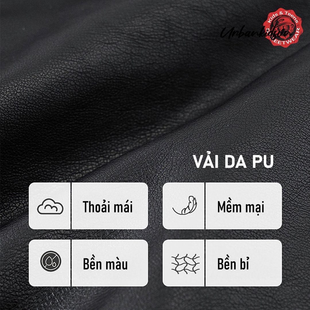 Áo khoác da chữ nổi dài tay K11