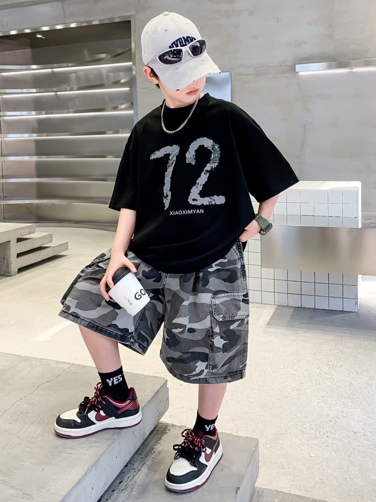 Set bộ ngắn quần kaki lính B014