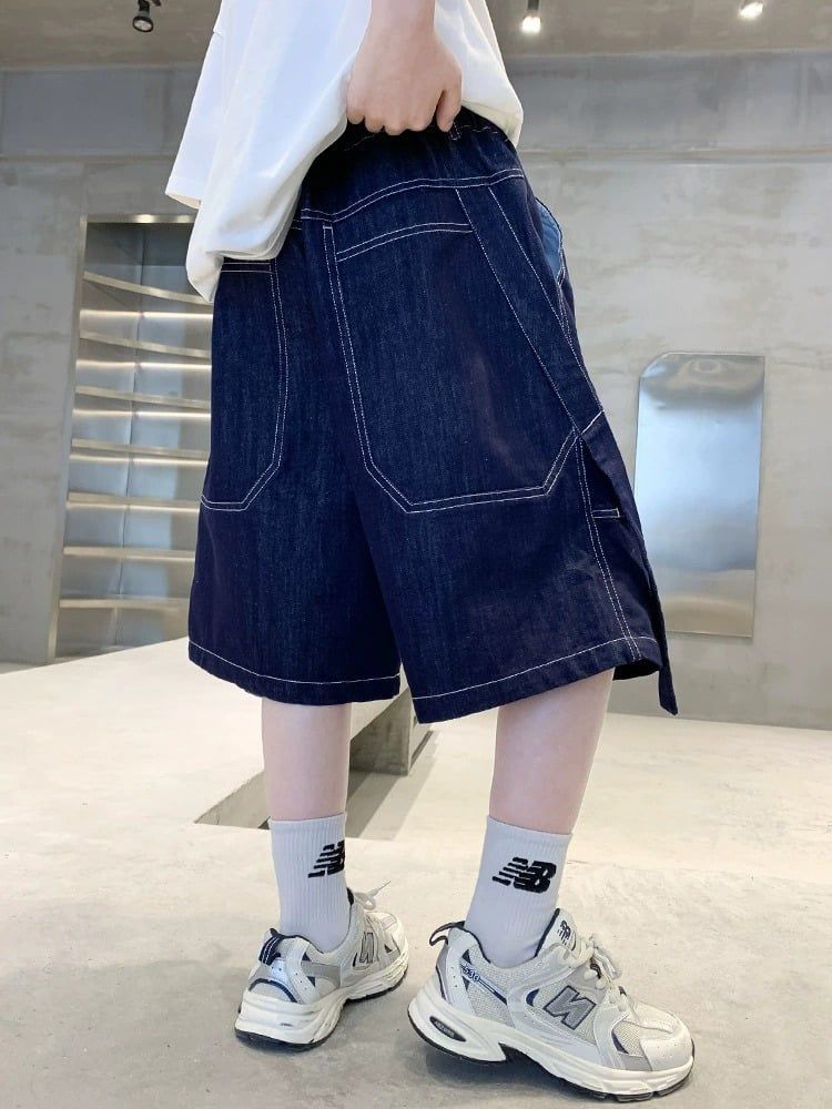 Quần bò ngắn mix dây Q11