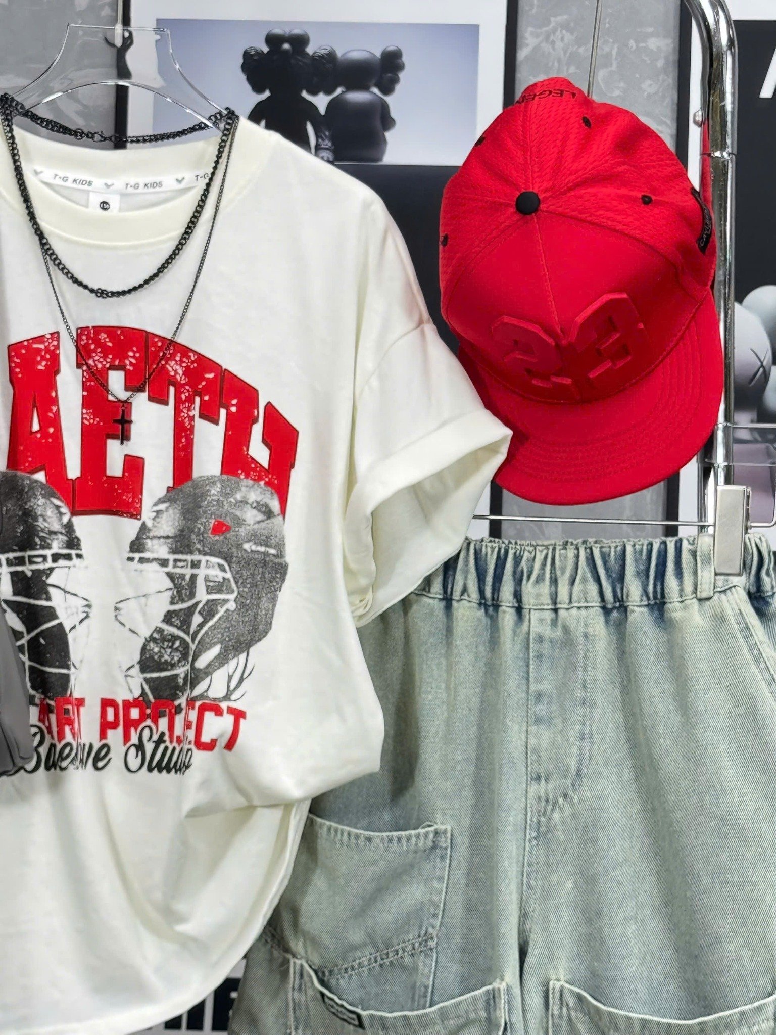 Set bộ ngắn Áo phông + quần short denim B17