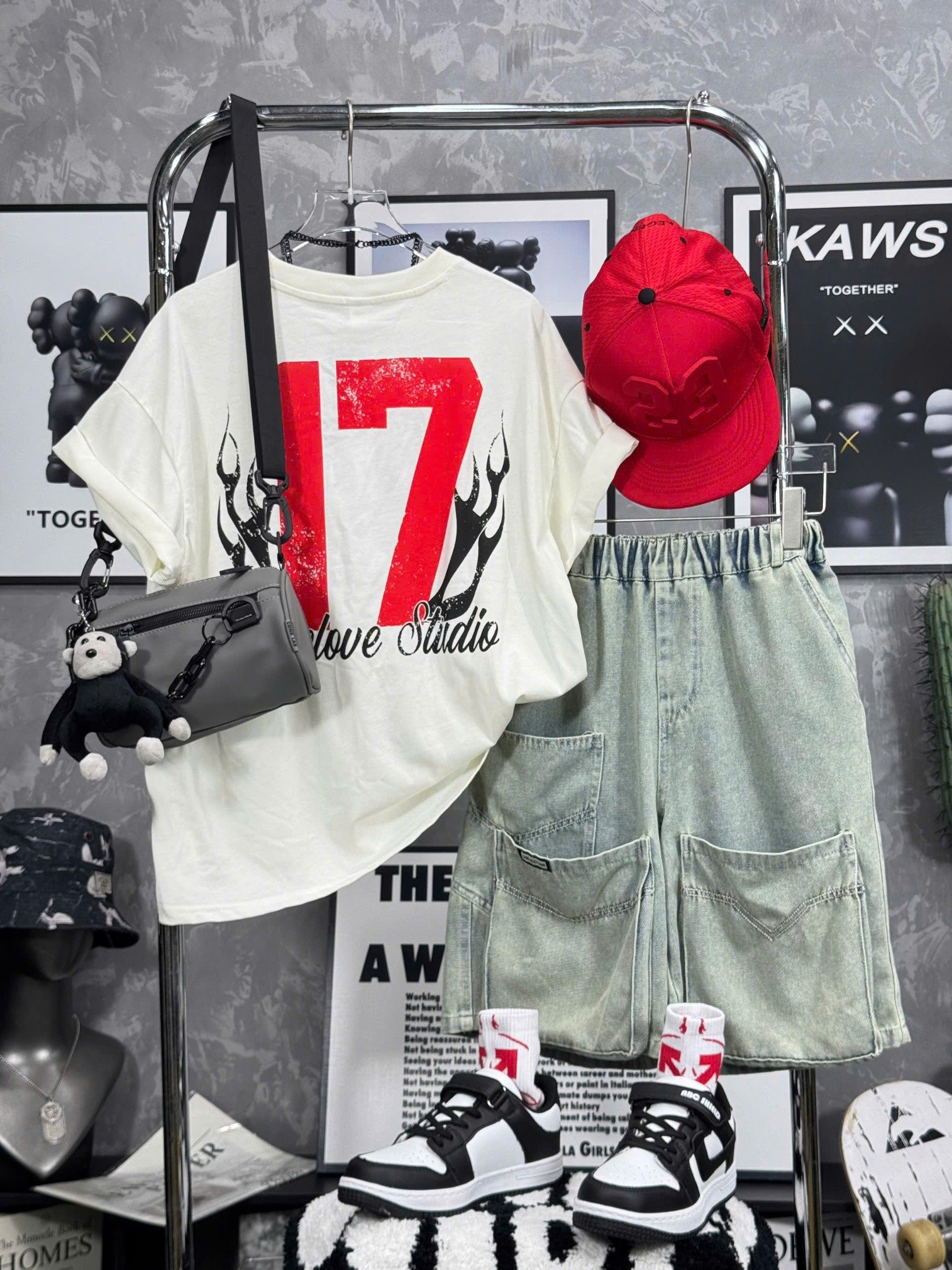 Set bộ ngắn Áo phông + quần short denim B17