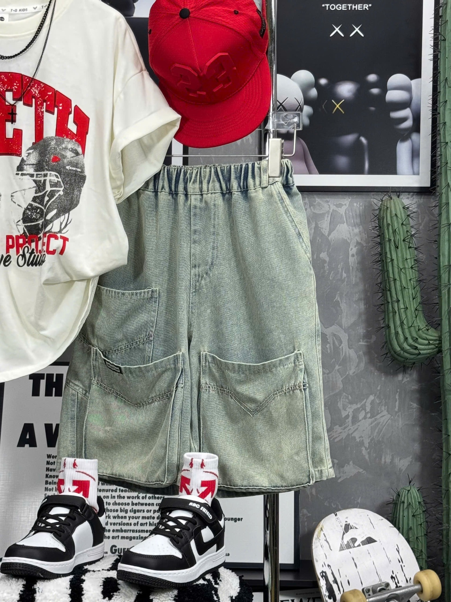Set bộ ngắn Áo phông + quần short denim B17