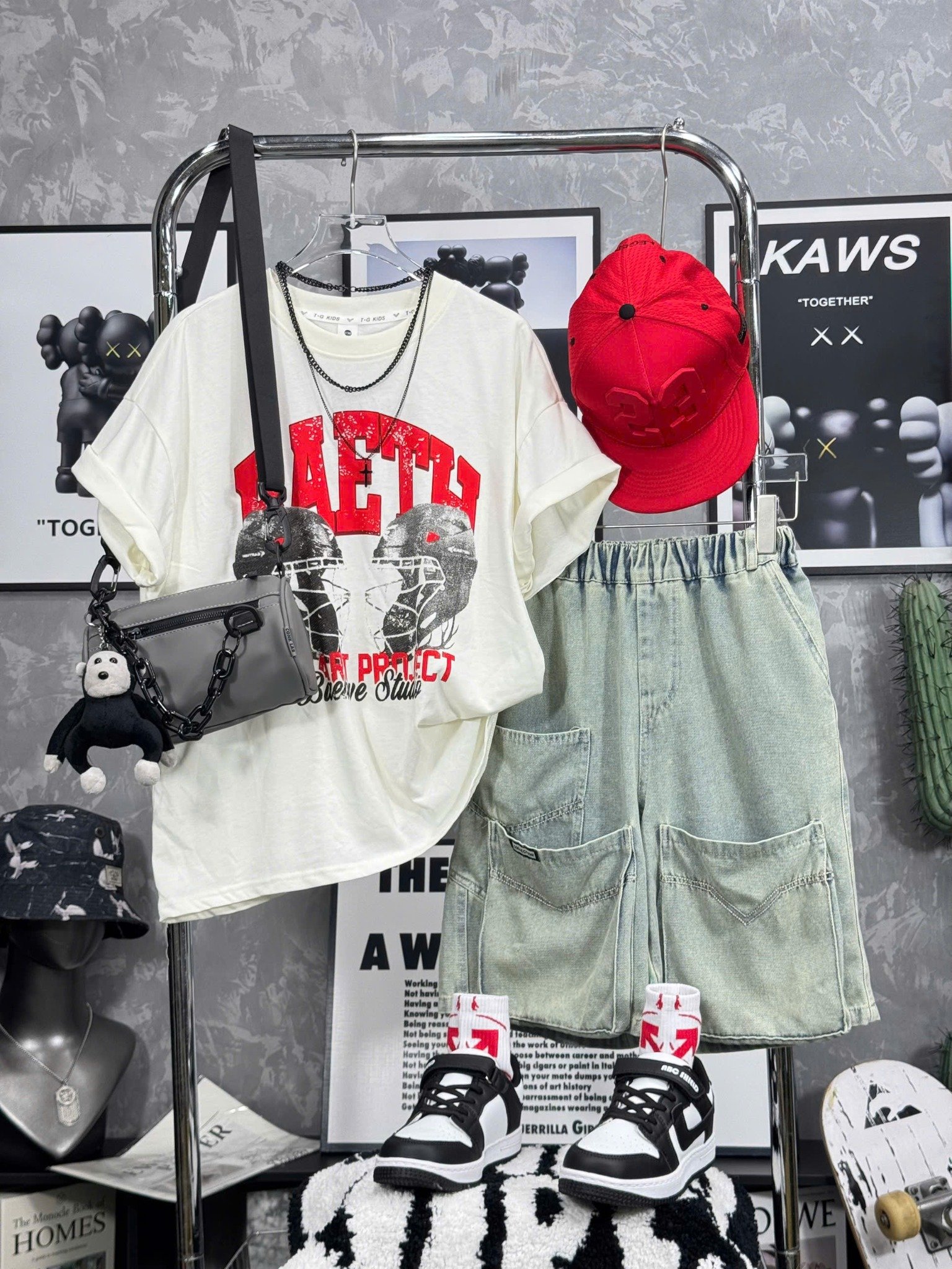 Set bộ ngắn Áo phông + quần short denim B17