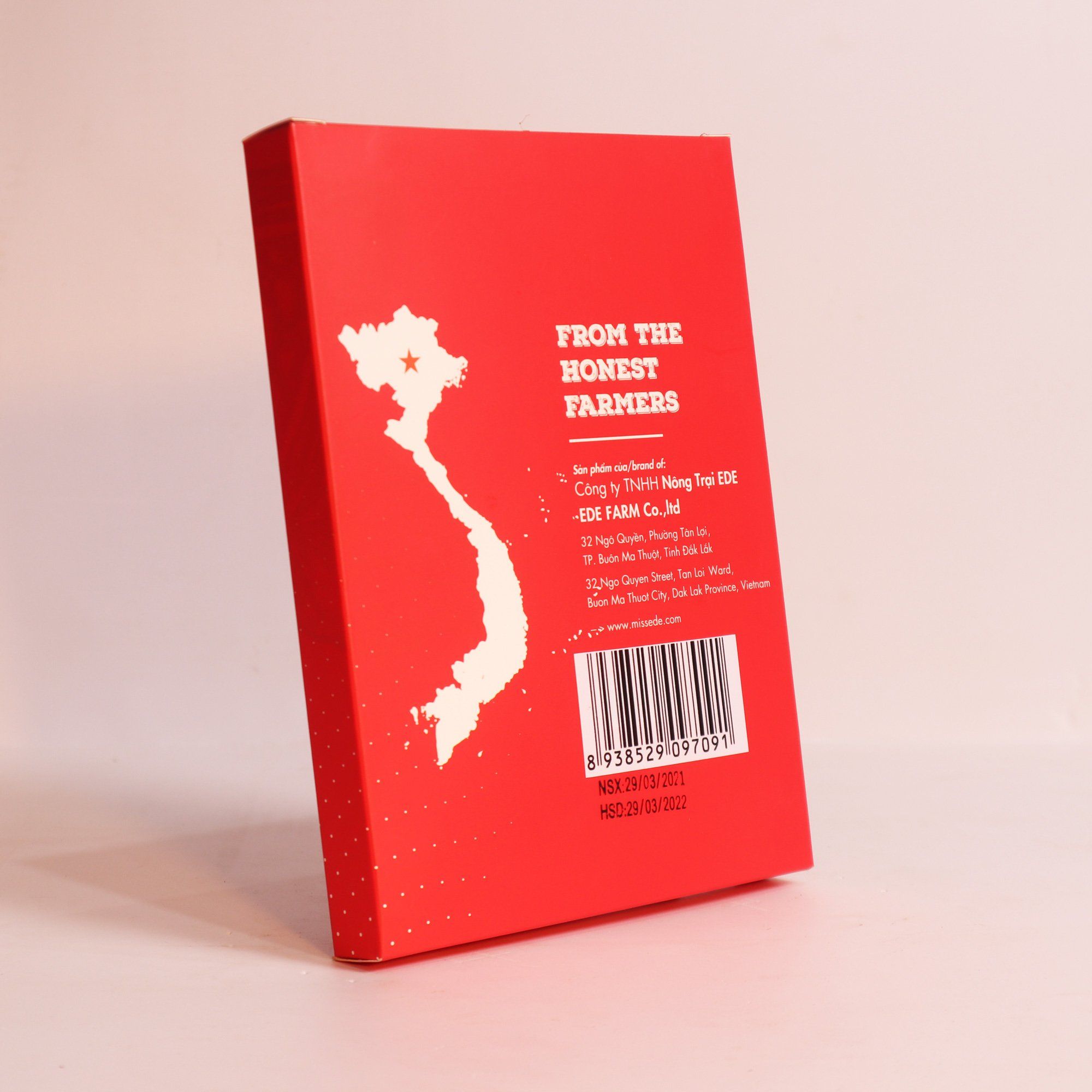  Gift box:  Sô cô la VIET NAM gourmet MISS EDE - Hộp trung (VIETNAM gourmet Chocolate - gift box Size M) -  MISS EDE - Hộp 60g (3 thanh x 30g: 2 thanh sữa & 1 thanh đen) 