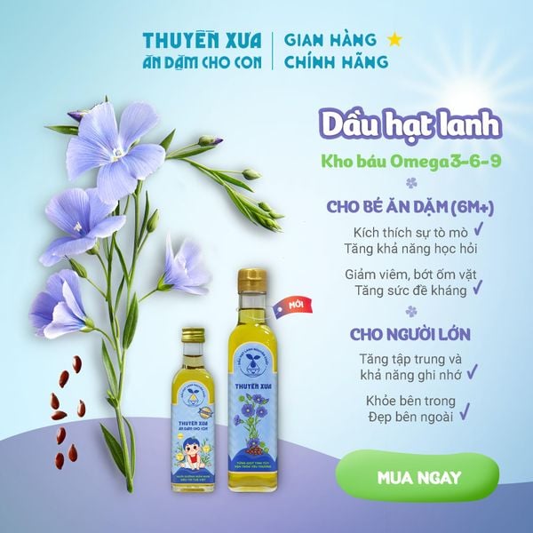 Dầu Hạt Lanh Ăn Dặm Nguyên Chất Thuyền Xưa 65ML/250ML
