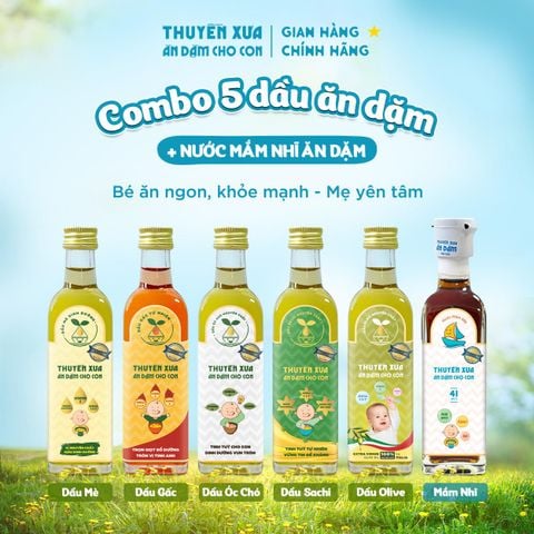 [COMBO/CHAI LẺ] Dầu Ăn Dặm Và Nước Mắm Ăn Dặm Thuyền Xưa 65ML Cho Bé