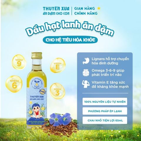 Dầu Hạt Lanh Ăn Dặm Nguyên Chất Thuyền Xưa 65ML/250ML