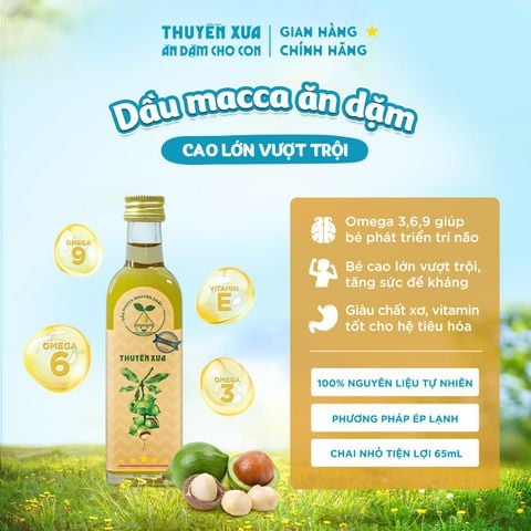 [Chiên xào] Dầu Macca Ăn Dặm Nguyên Chất Thuyền Xưa – 65ml/250ml