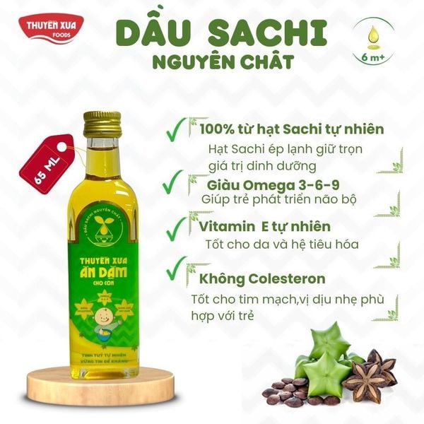 Dầu Sachi Ăn Dặm Nguyên chất Thuyền Xưa 65ml