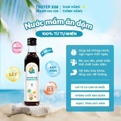 [Ăn Dặm] Nước Mắm Nhĩ Nguyên Chất Thuyền Xưa 41N - Cao Đạm Vị Dịu - 65ml/250ml