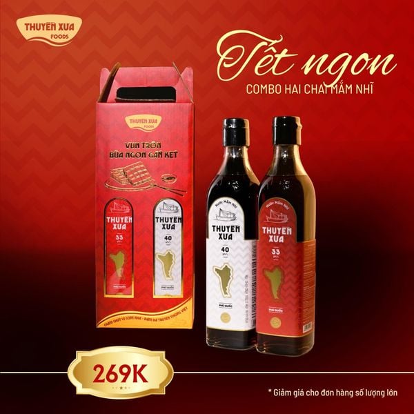 [Combo 2] Nước Mắm Nhĩ Thuyền Xưa 33N Và 40N - 65ml/250ml/500ml