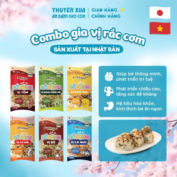 6 Gói Gia Vị Rắc Cơm Thuyền Xưa Cho Bé Ăn Dặm Sản Xuất Tại Nhật Bản
