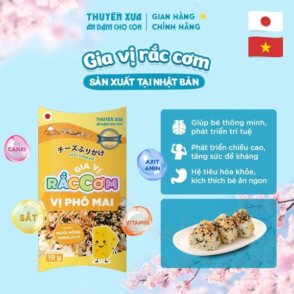 Gia Vị Rắc Cơm Vị Phô Mai Thuyền Xưa 19g – Bé Từ 1 Tuổi Ăn Ngon, Thơm Béo Dễ Tiêu Hóa