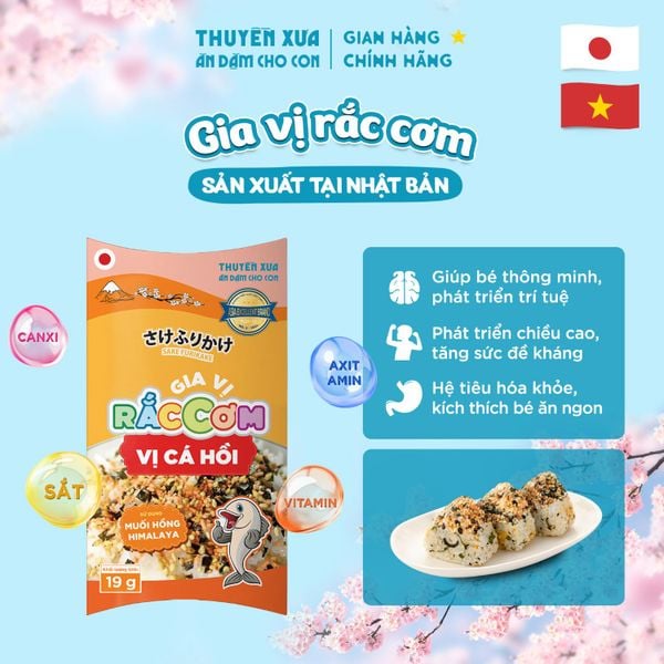 Gia Vị Rắc Cơm Vị Cá Hồi Thuyền Xưa 19g – Bé Từ 1 Tuổi Ăn Ngon, Bổ Sung Omega Tự Nhiên