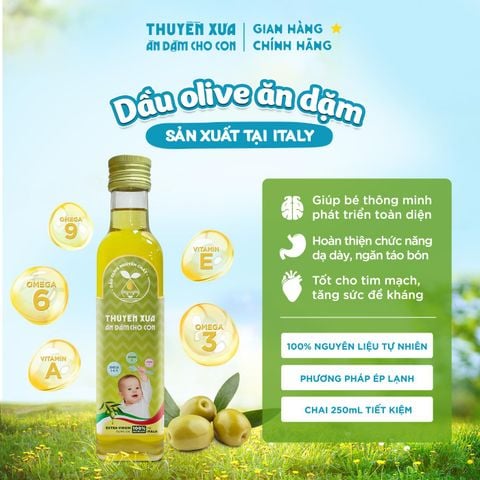 Dầu Olive Ăn Dặm Nguyên Chất Thuyền Xưa - Sản Xuất Tại Italy - 65ML/250ML