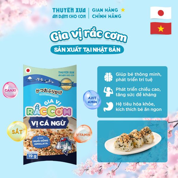 Gia Vị Rắc Cơm Vị Cá Ngừ Thuyền Xưa 19g – Bé Từ 1 Tuổi Ăn Ngon, Hấp Thu Dưỡng Chất Tự Nhiên