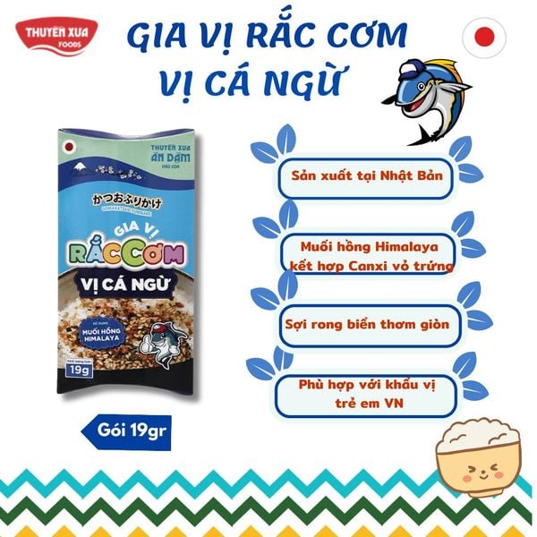 Gia Vị Rắc Cơm Vị Cá Ngừ Thuyền Xưa 19g – Bé Từ 1 Tuổi Ăn Ngon, Hấp Thu Dưỡng Chất Tự Nhiên