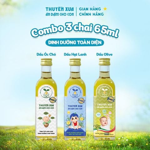 [COMBO 3] Dầu Óc Chó - Hạt Lanh - Olive Dinh Dưỡng Toàn Diện Cho Bé - 65ml