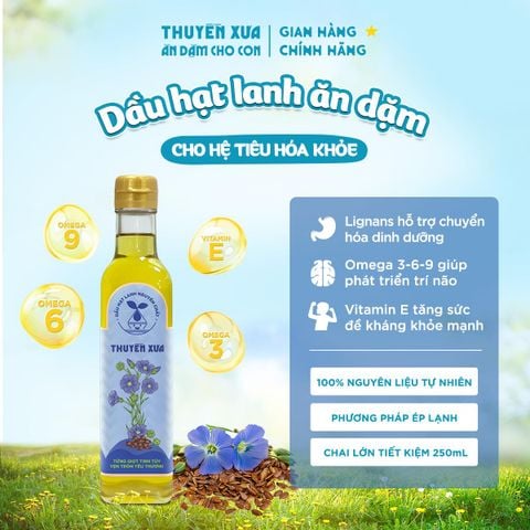 Dầu Hạt Lanh Ăn Dặm Nguyên Chất Thuyền Xưa 65ML/250ML