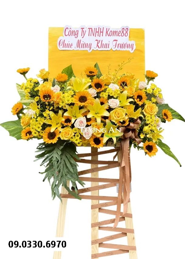  Kệ Hoa Khai Trương Tone Vàng - B466 