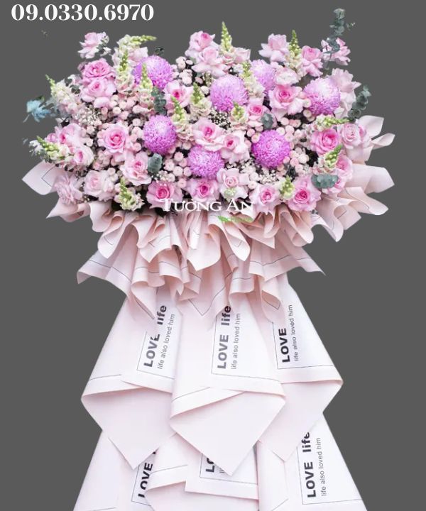  Kệ Hoa Chúc Mừng Khai Trương Tone Hồng - B517 