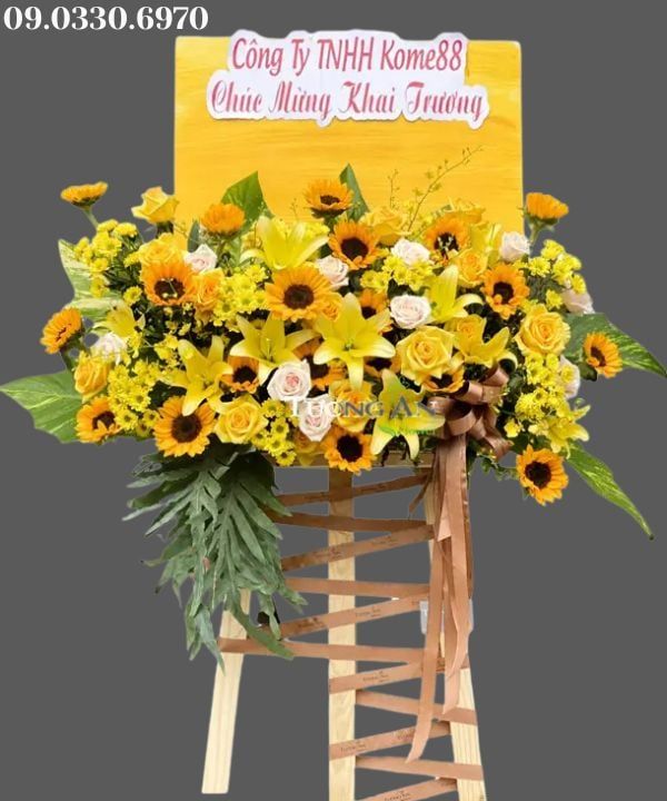  Kệ Hoa Khai Trương Tone Vàng - B466 