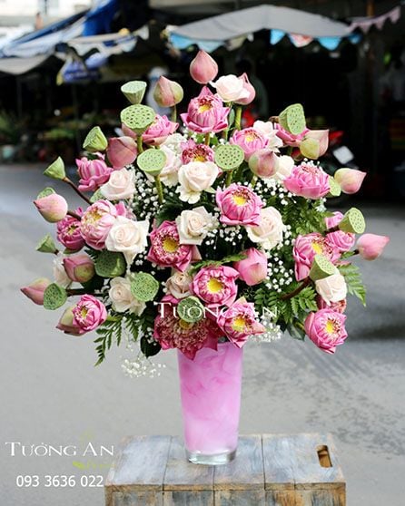  Bình Hoa Sen Hồng - S357 