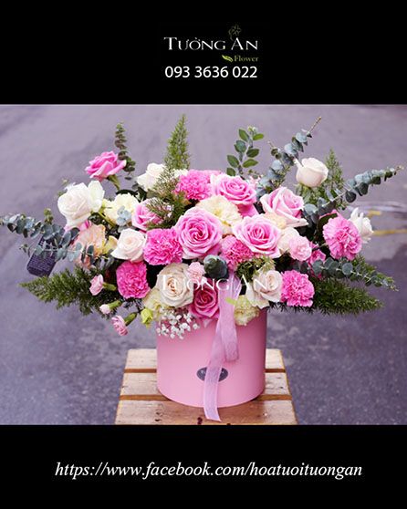 Hộp Hoa Sắc Hồng