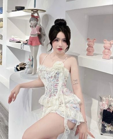 Đầm 2 dây tua rua thắt eo (E11)