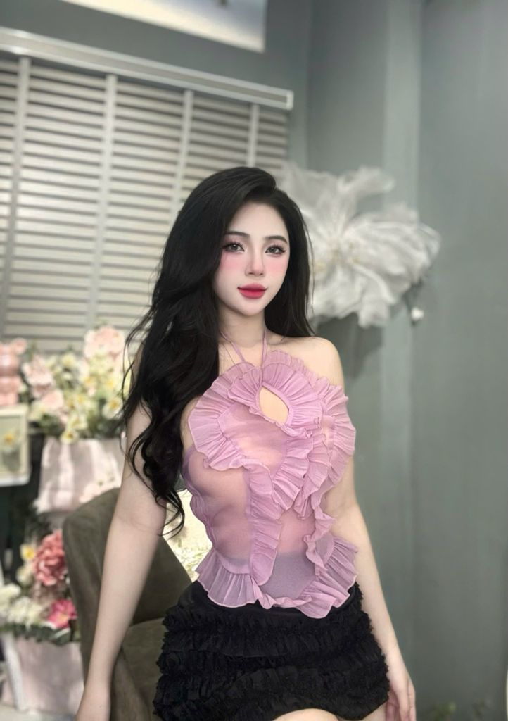 Áo yếm voan viền bèo