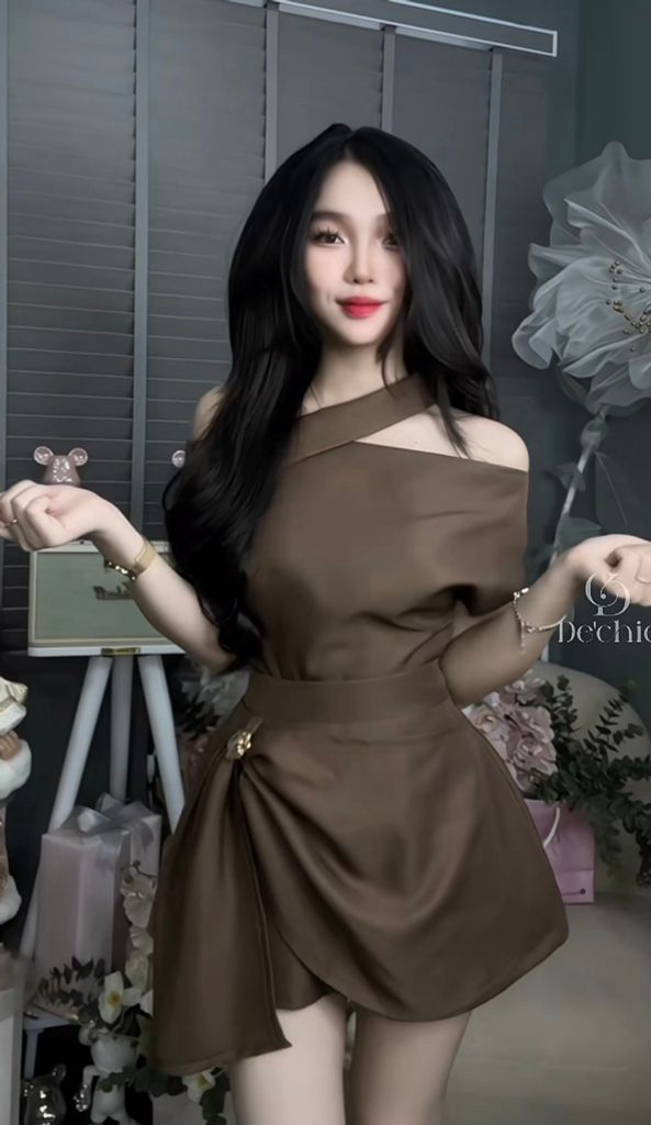 Set bẹt vai kèm tag hoa (f23)