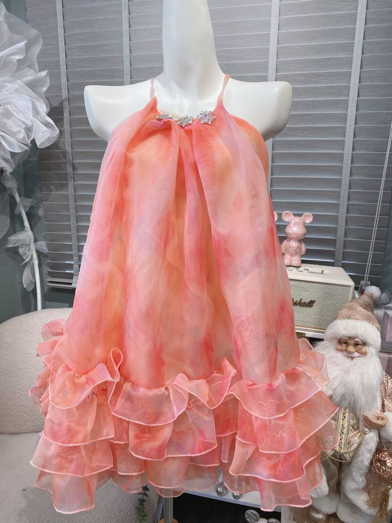 Đầm dây babydoll loang