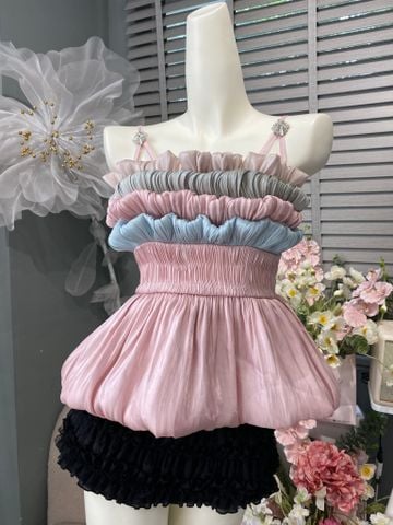 Áo 2 dây tầng phối đá