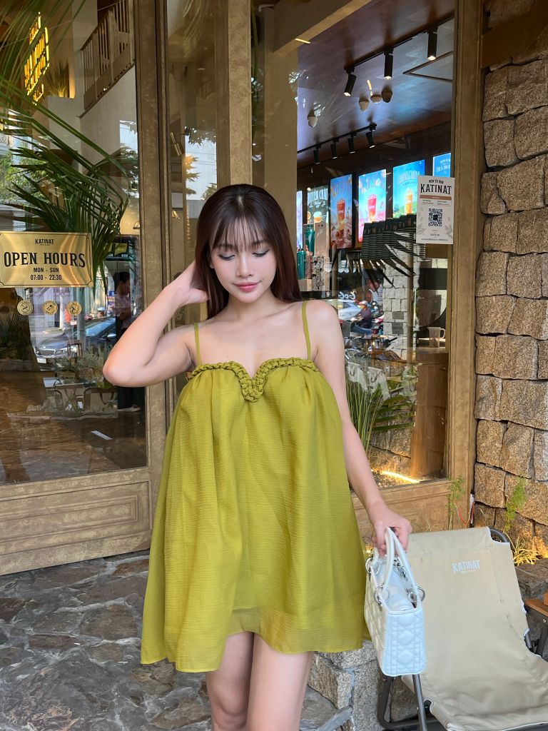 Đầm babydoll thắt dây kiểu tơ xốp (B20)