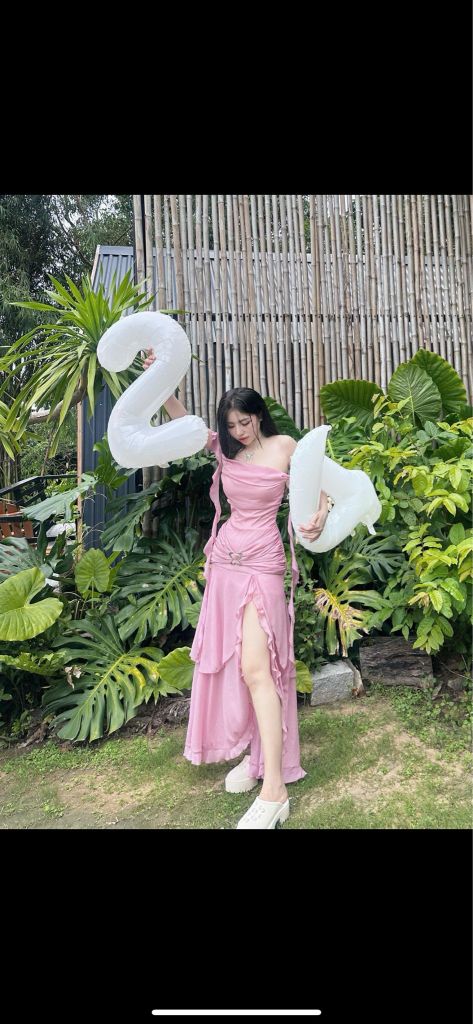 Đầm maxi voan tua rua tag bướm (Z32)