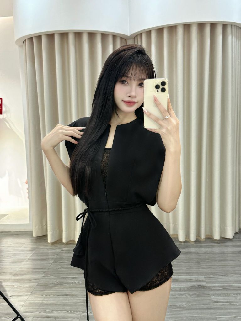 Jumb phối ren kèm dây thắt eo (E73)