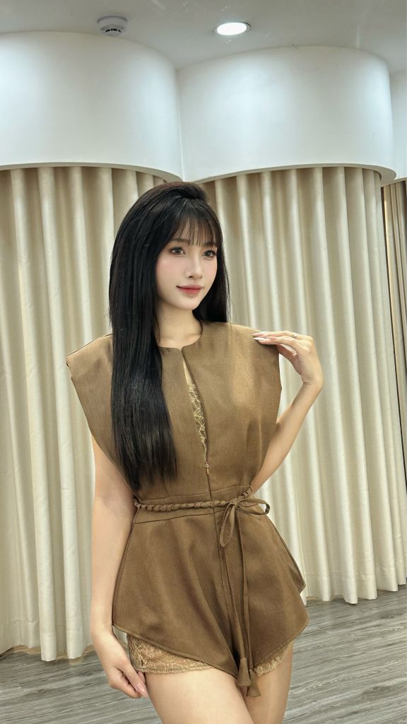 Jumb phối ren kèm dây thắt eo (E73)