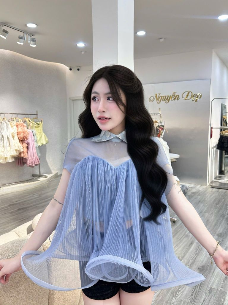 Áo bèo xếp li dáng xoè (F04)