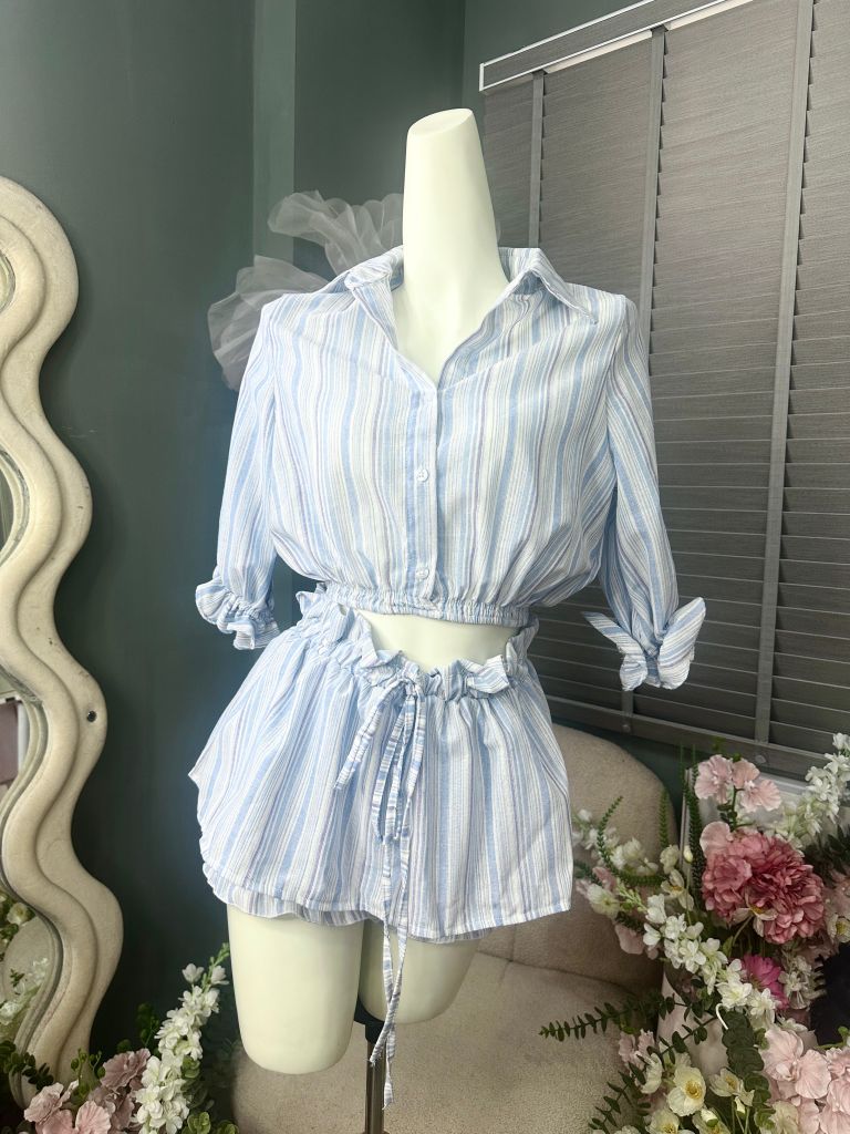 Set smi sọc tay lỡ kèm cv