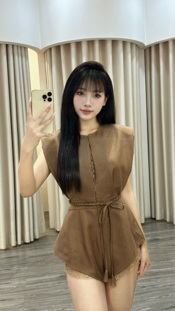 Jumb phối ren kèm dây thắt eo (E73)