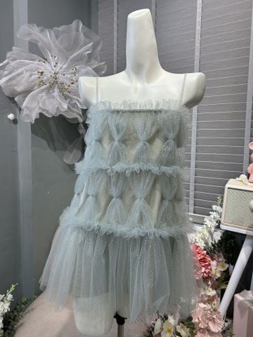 Đầm 2 dây voan nhũ ( c39)