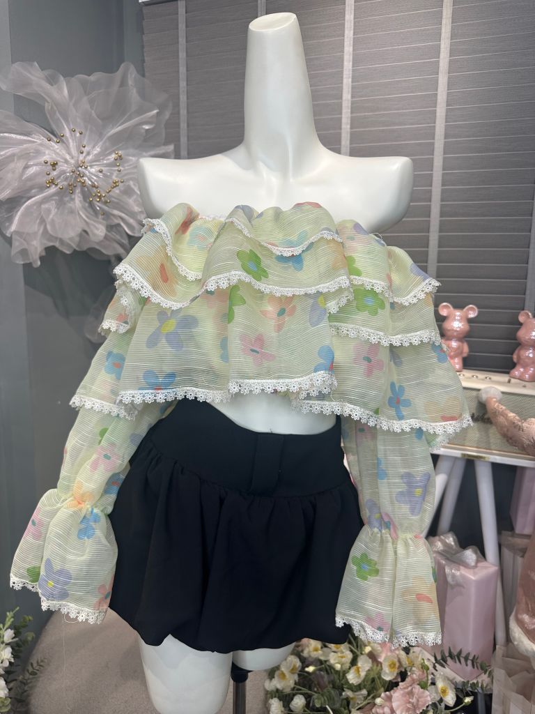 Set Áo bẹt vai 3 tầng (c16)